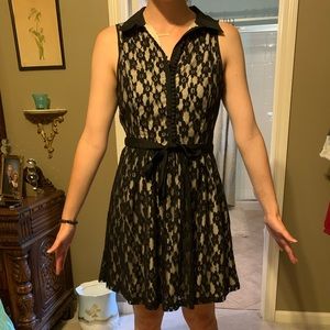 Versatile Black and Cream Dress